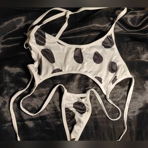 One Piece Cow Lingerie Set. Wore three times! 🖤